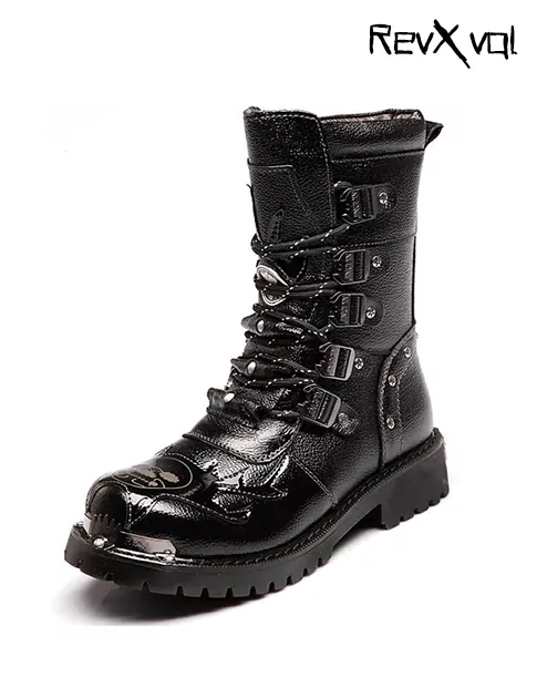 black emo combat boots