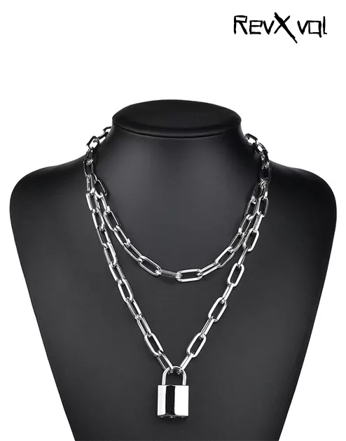 Barbed Wire Razor Blade Layered Chain Choker Necklace - Silver