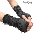 emo long fingerless gloves
