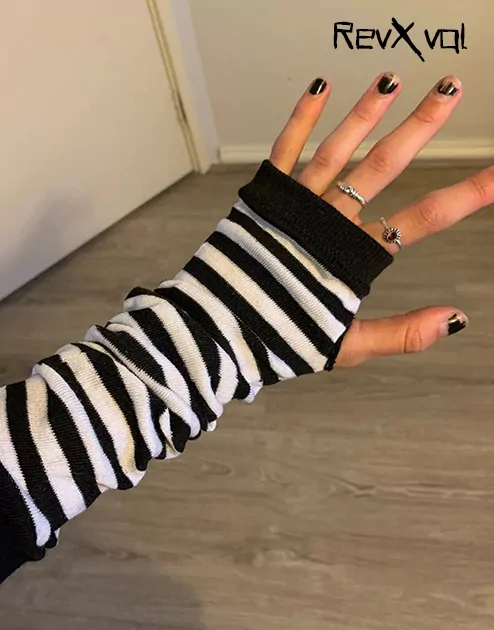 Emo Striped Gloves