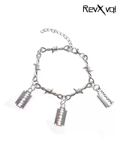BobWire Razor Blade Bracelet Silvertone Jewelry J602B  Walmartcom