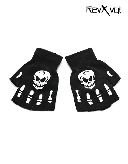 Skull Emo Gloves