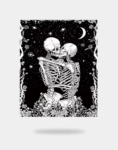 Skull Kissing Tapestry
