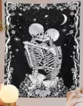 Skull Kissing Tapestry